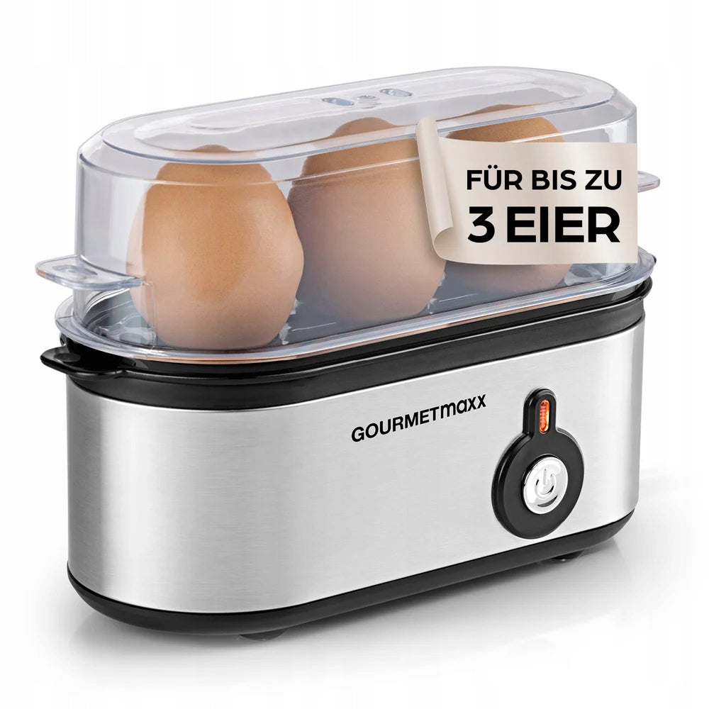 Egg cooker for 3 eggs silver/grey