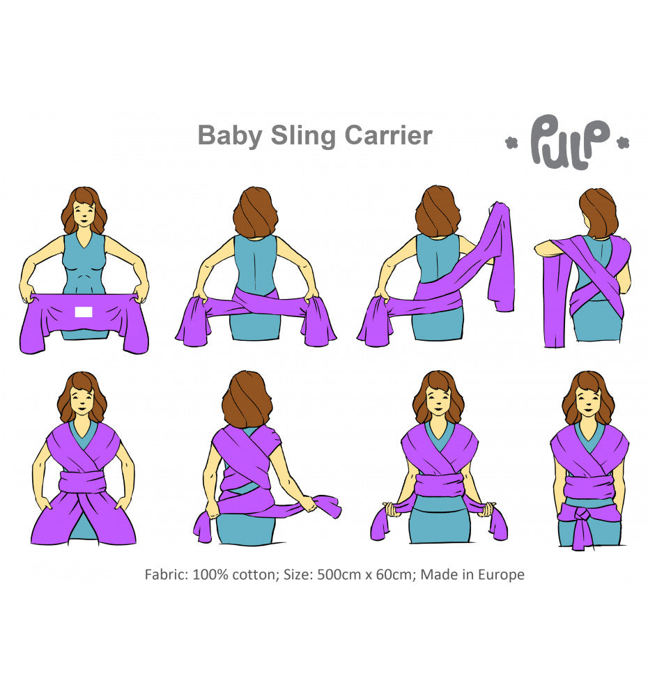 Elastic sling for carrying a child , Beige, 5m Brand Pulp