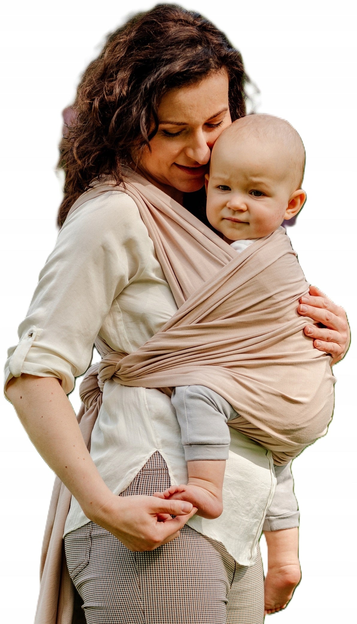 Elastic sling for carrying a child , Beige, 5m Manufacturer code 5903299999886