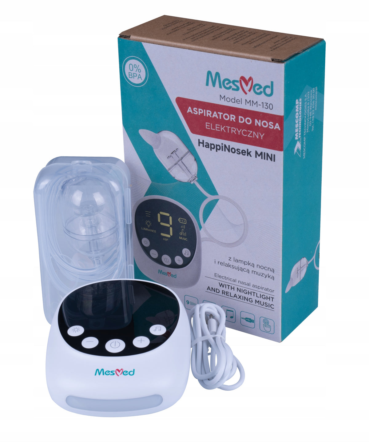 Electric Aspirator for Kids MesMed MM-130 Happinosek mini LED melodies