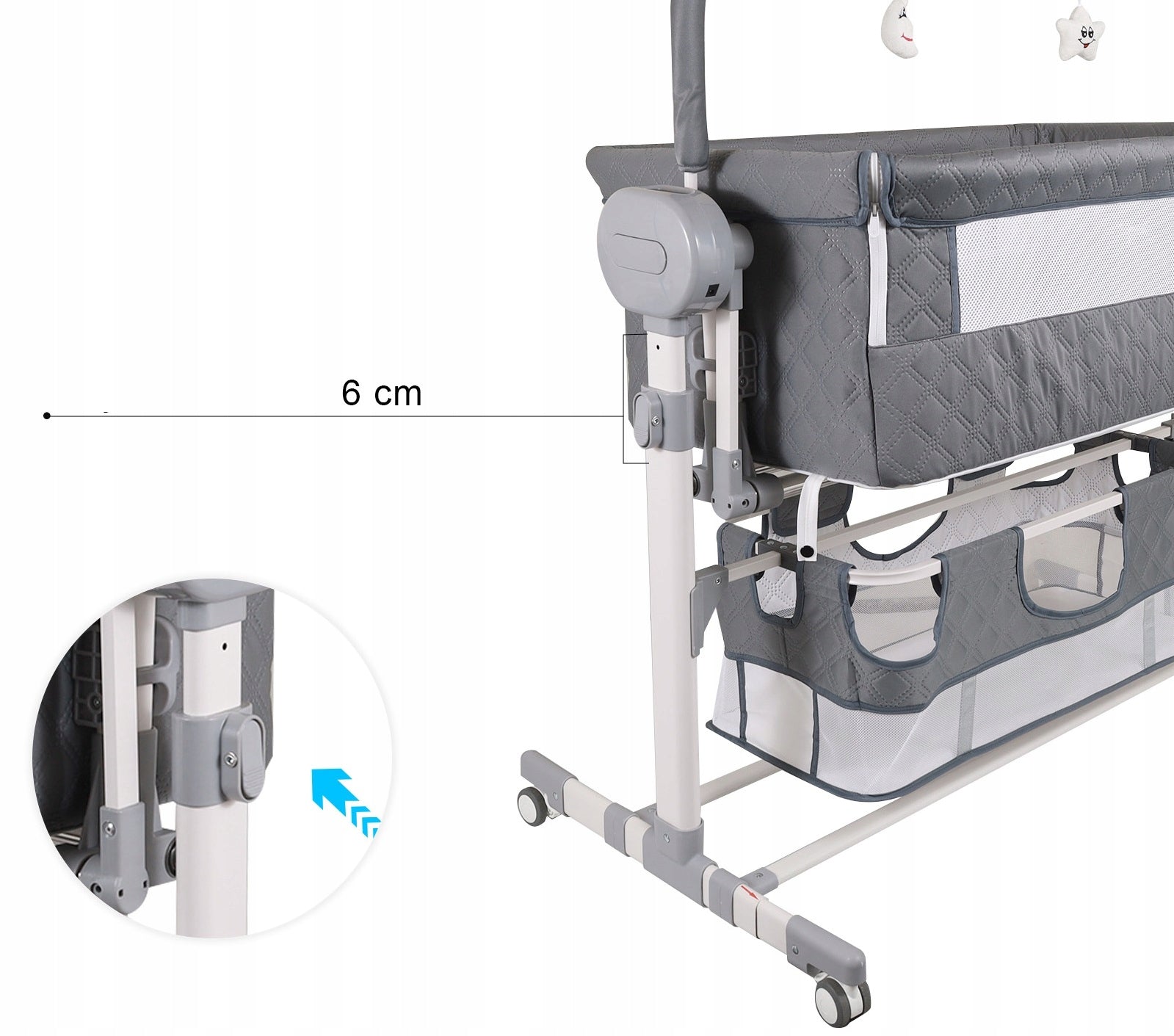 Electric Baby Crib Angle-Free Linear Gliding Bassinet Design Manufacturer code 608GREY
