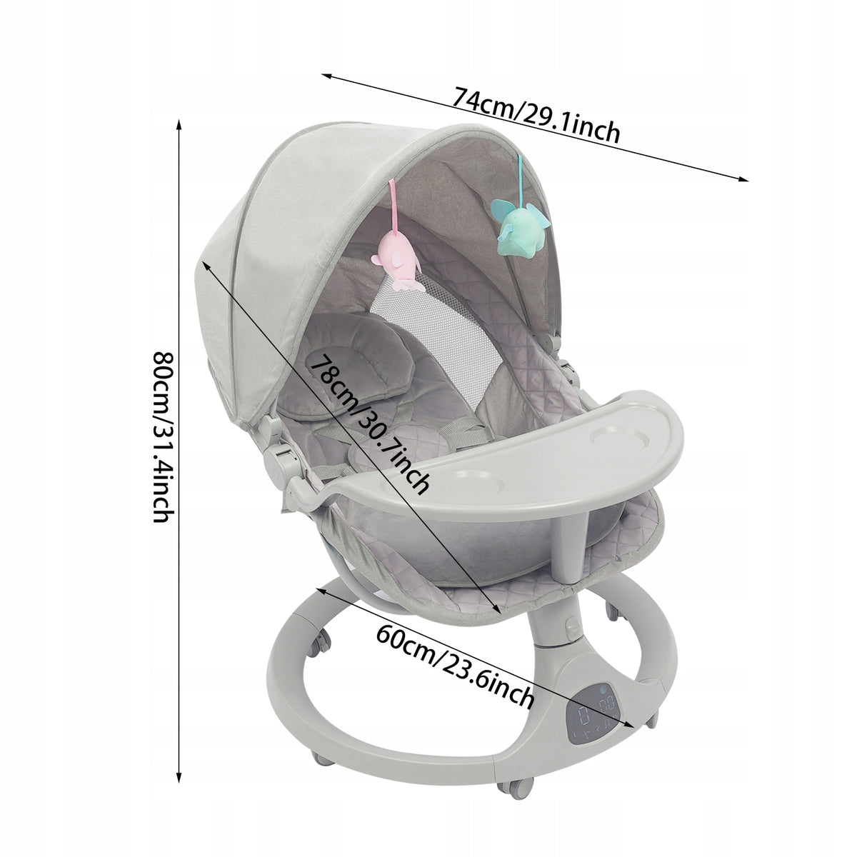 Electric Baby Rocker Bluetooth Toddler Swing Silent Casters 0-18 Months Manufacturer code VFDXJNFDX