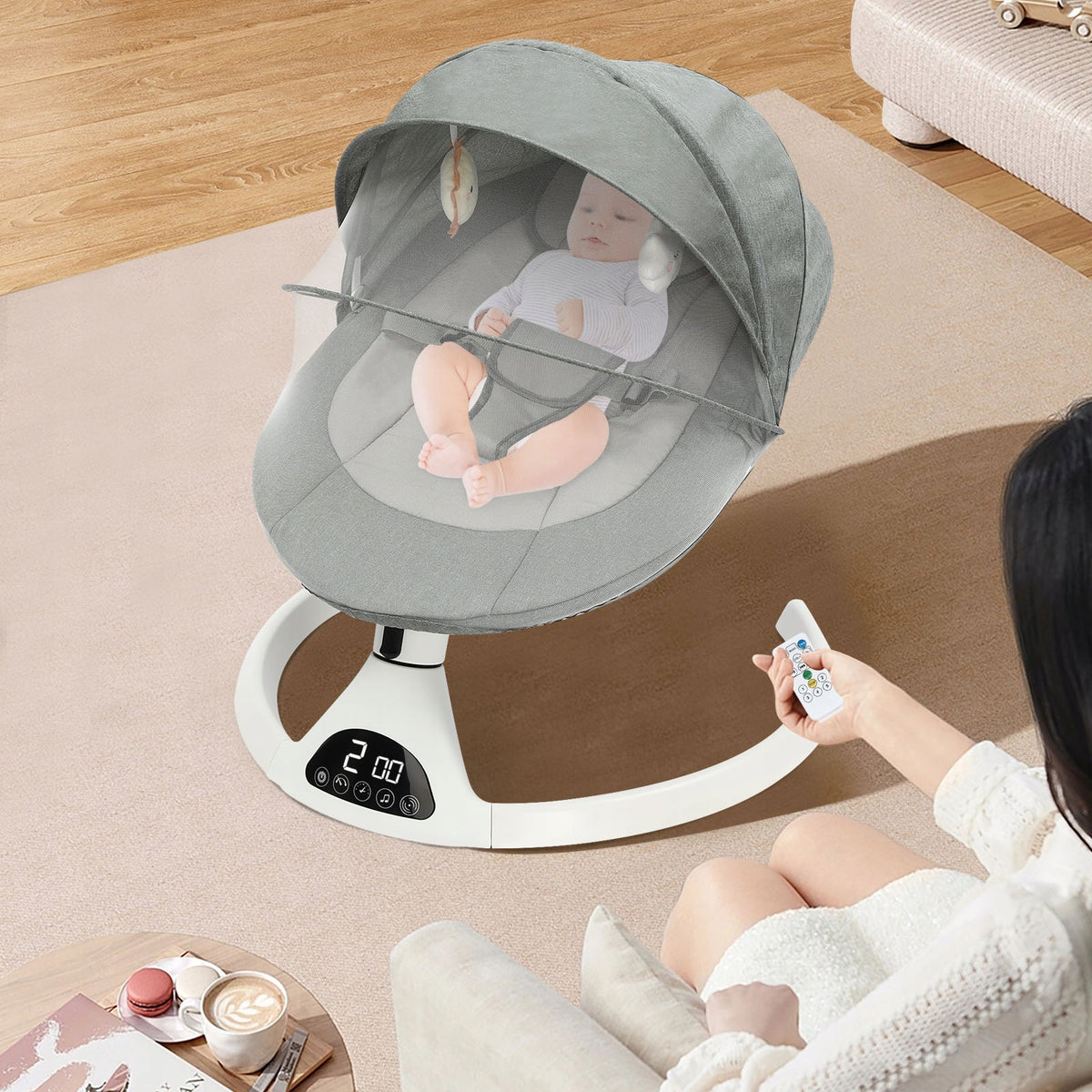 Electric Baby Swing with Bluetooth Remote Control 0-12 Months Brand no brand