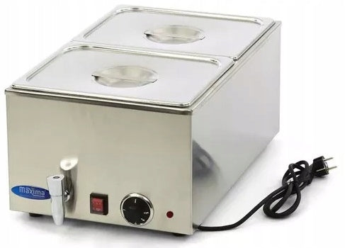 Electric Bemar with Tap 2 containers 1/2 with lid 1200W Maxima 09300010