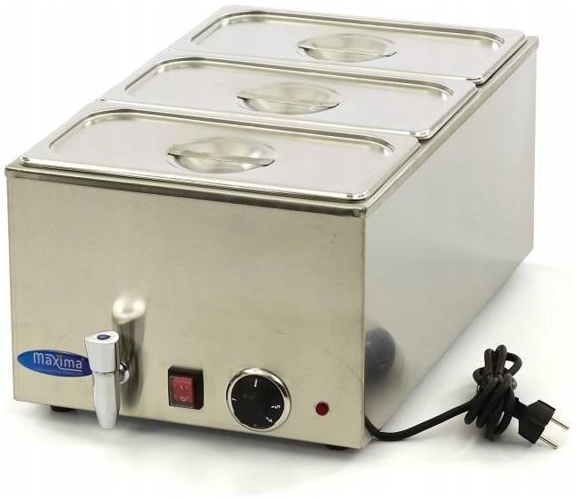 Electric Bemar with Tap Containers and Cover 3x 1/3GN 1200W Maxima 9300011