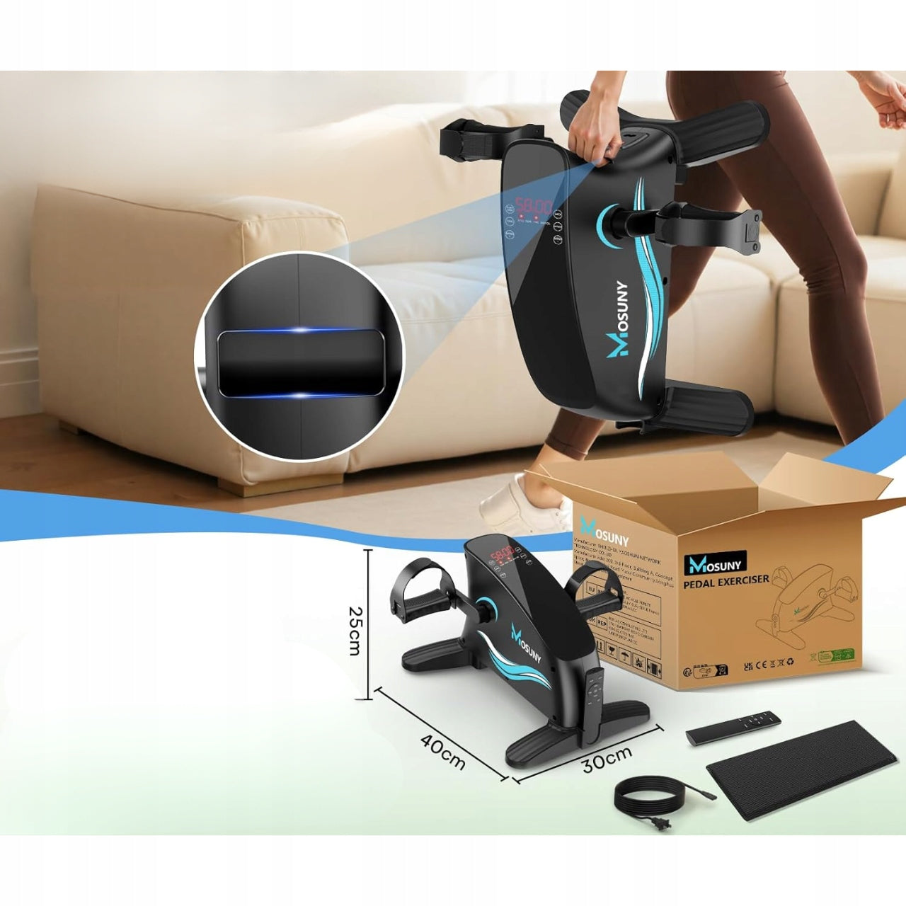 Electric Bike Trainer with LCD Rehabilitation Pedals for Seniors Manufacturer code B0F28NGSGS