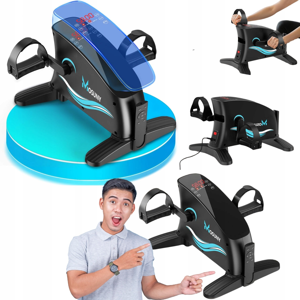Electric Bike Trainer with LCD Rehabilitation Pedals for Seniors