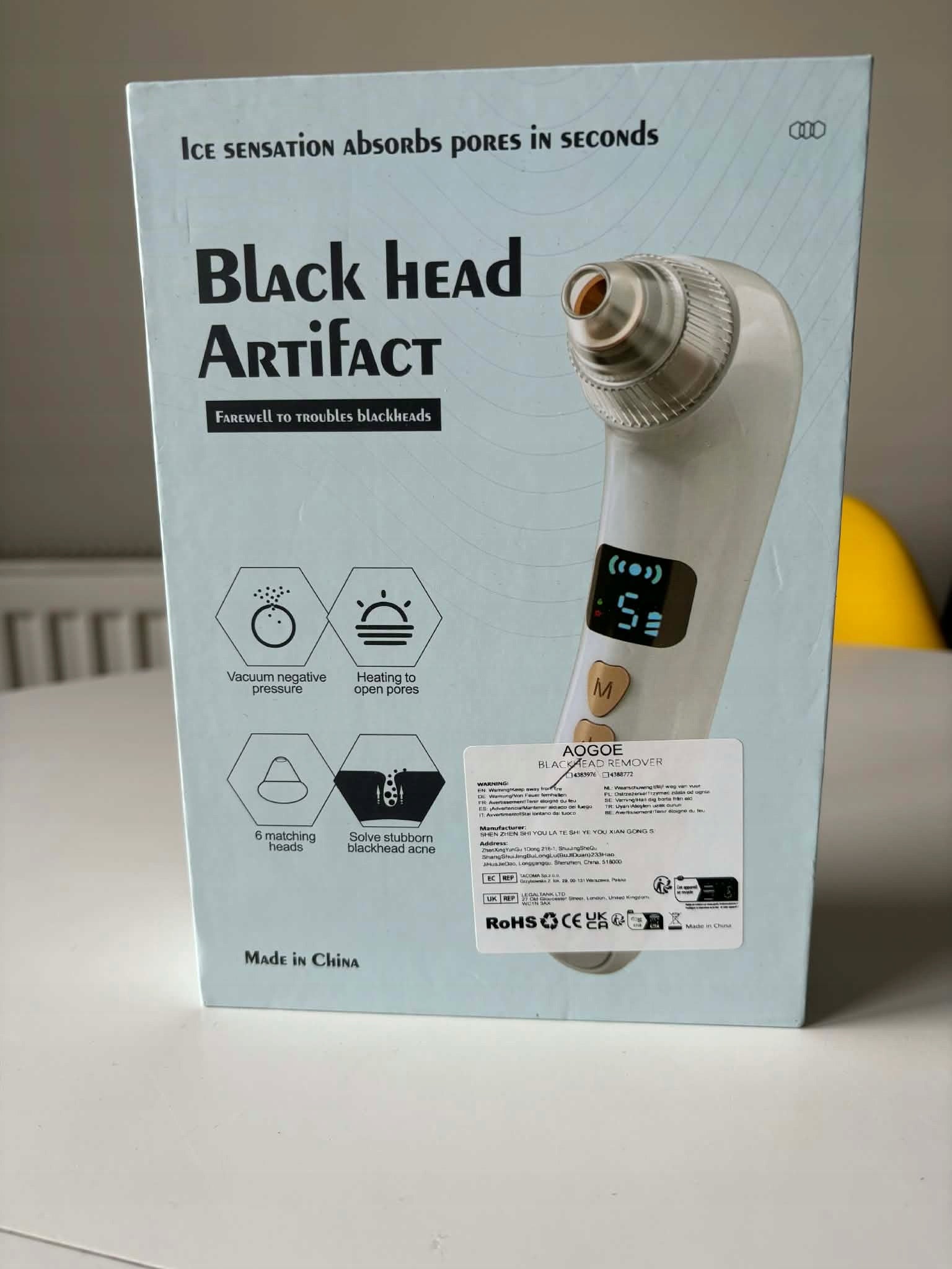 Electric Blackhead Vacuum Cleaner Face Cleansing Blackheads and Pores Manufacturer code MHP1221W