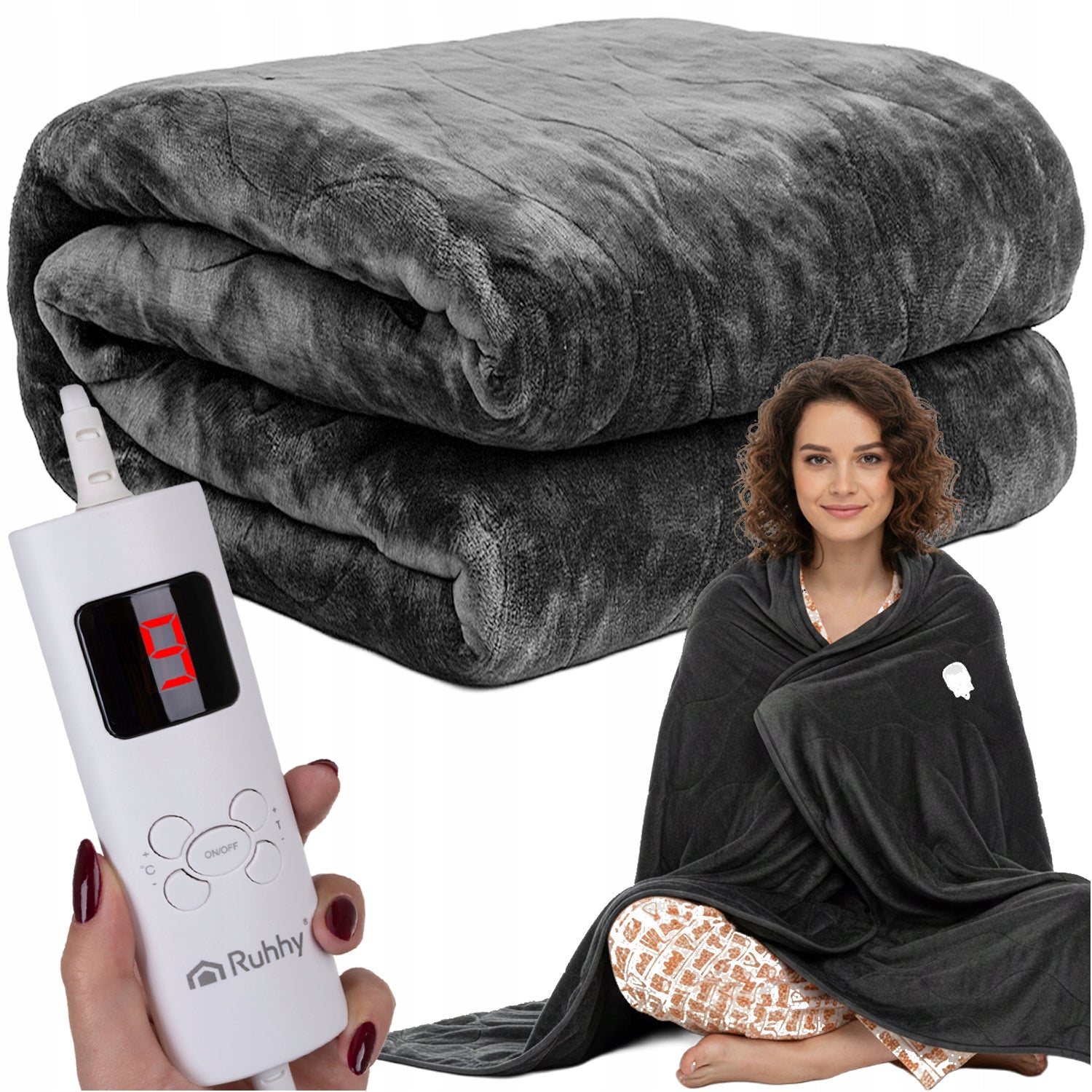 Electric Blanket Double Large Soft Heating Mat Remote Control Timer 9 Modes