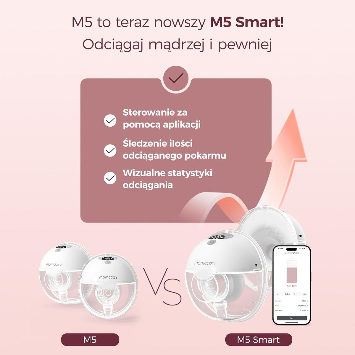 Electric Breast Pump Shell Momcozy M5 Smart App 1pcs Red 24mm Packaging status original