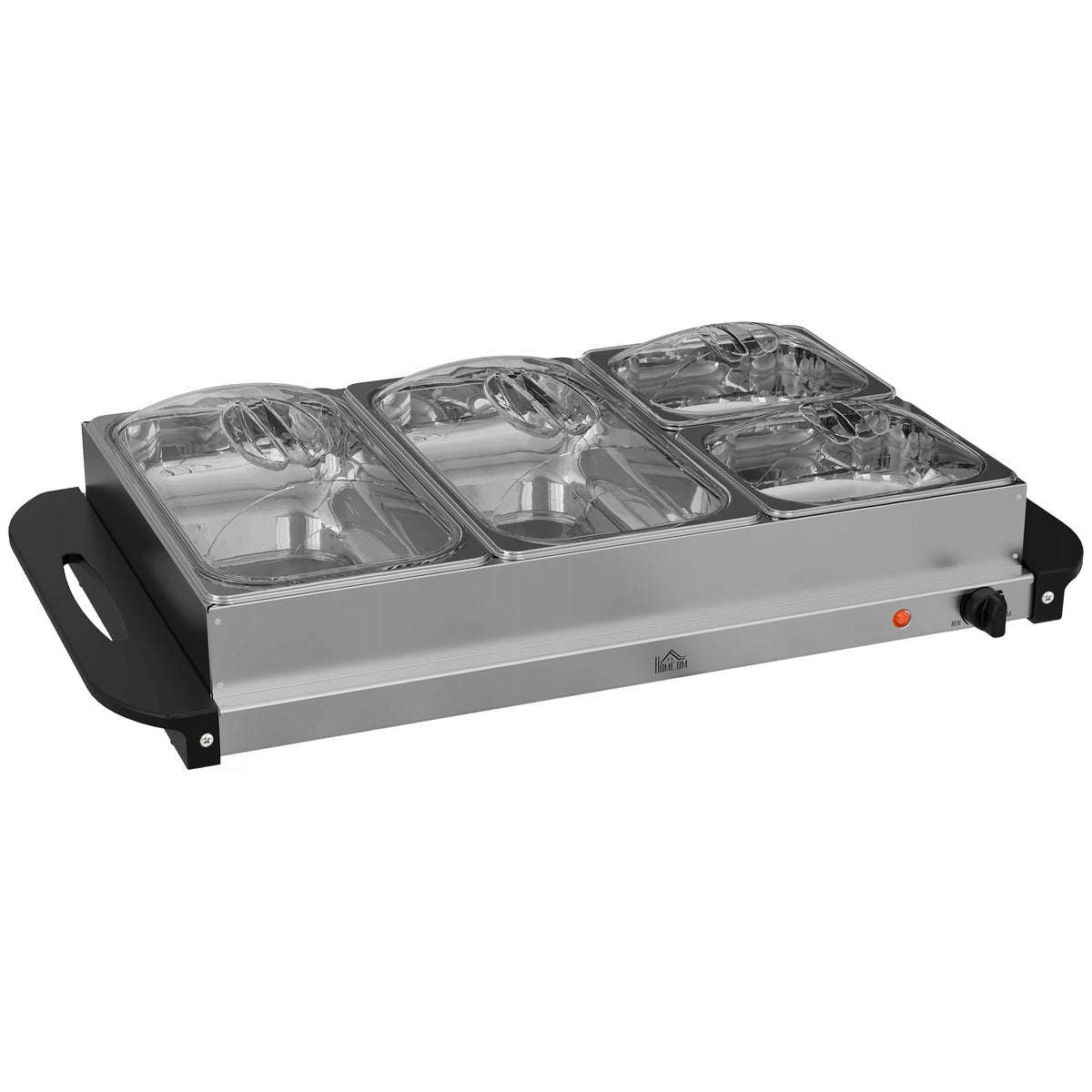 Electric Buffet Server With Visible Lid 6,8L 300W Silver Steel