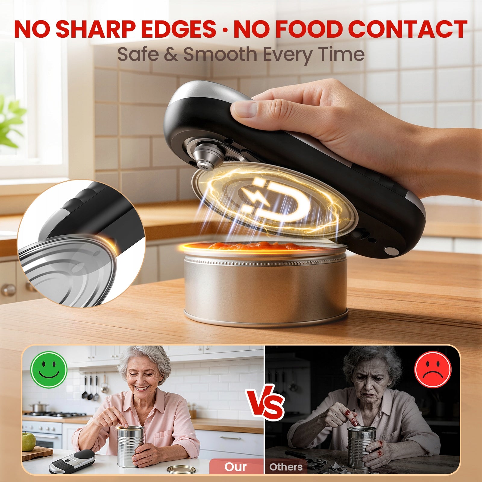 Electric Can Opener USB-C Rechargeable Automatic Smooth Edge One Touch Brand no brand