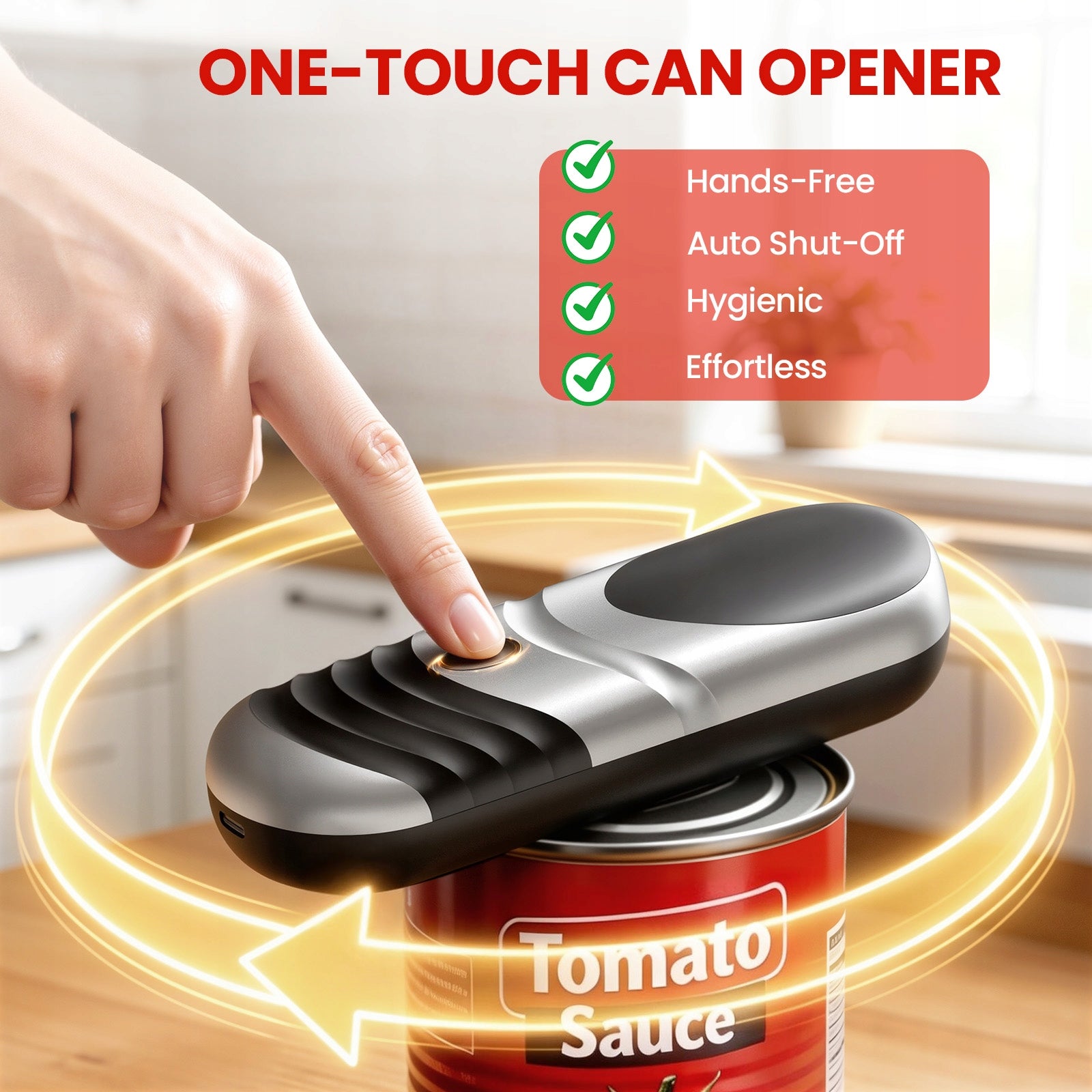 Electric Can Opener USB-C Rechargeable Automatic Smooth Edge One Touch Manufacturer code PDD