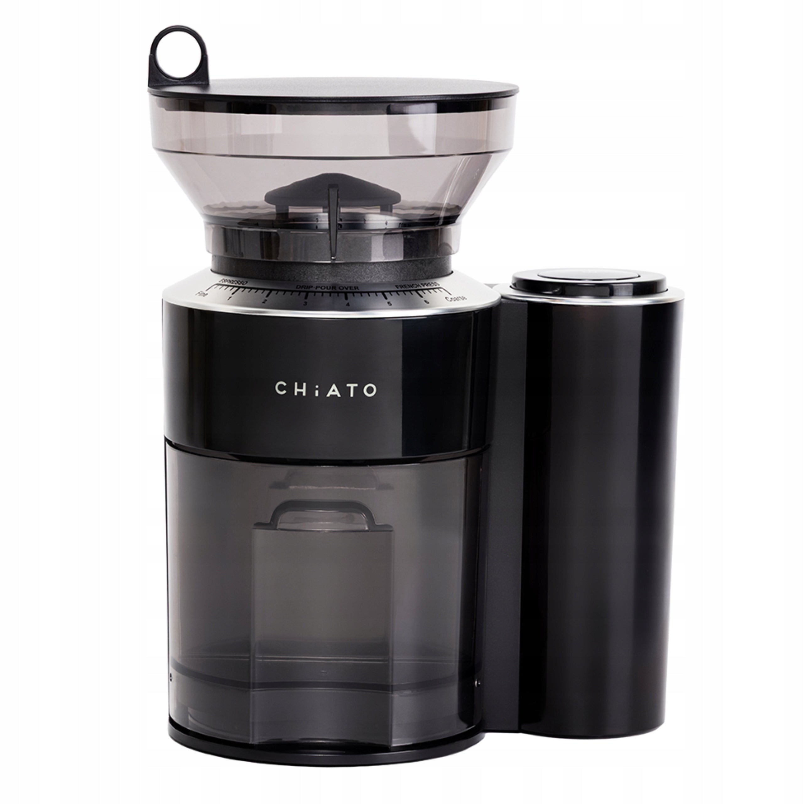 Electric Coffee Grinder CHiATO grindPLAY with Weight, Incandescent, Black 200 g