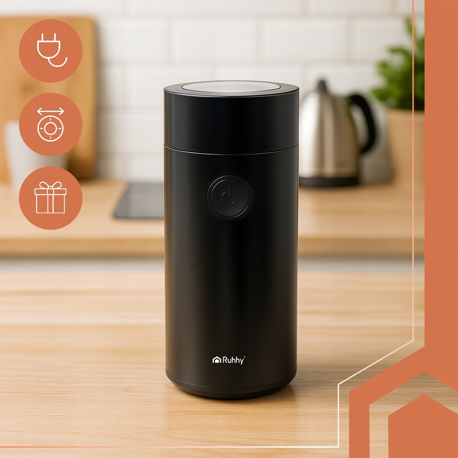 Electric Coffee Grinder Powerful for Grinding Nuts Black 150W BPA Free Packaging status original
