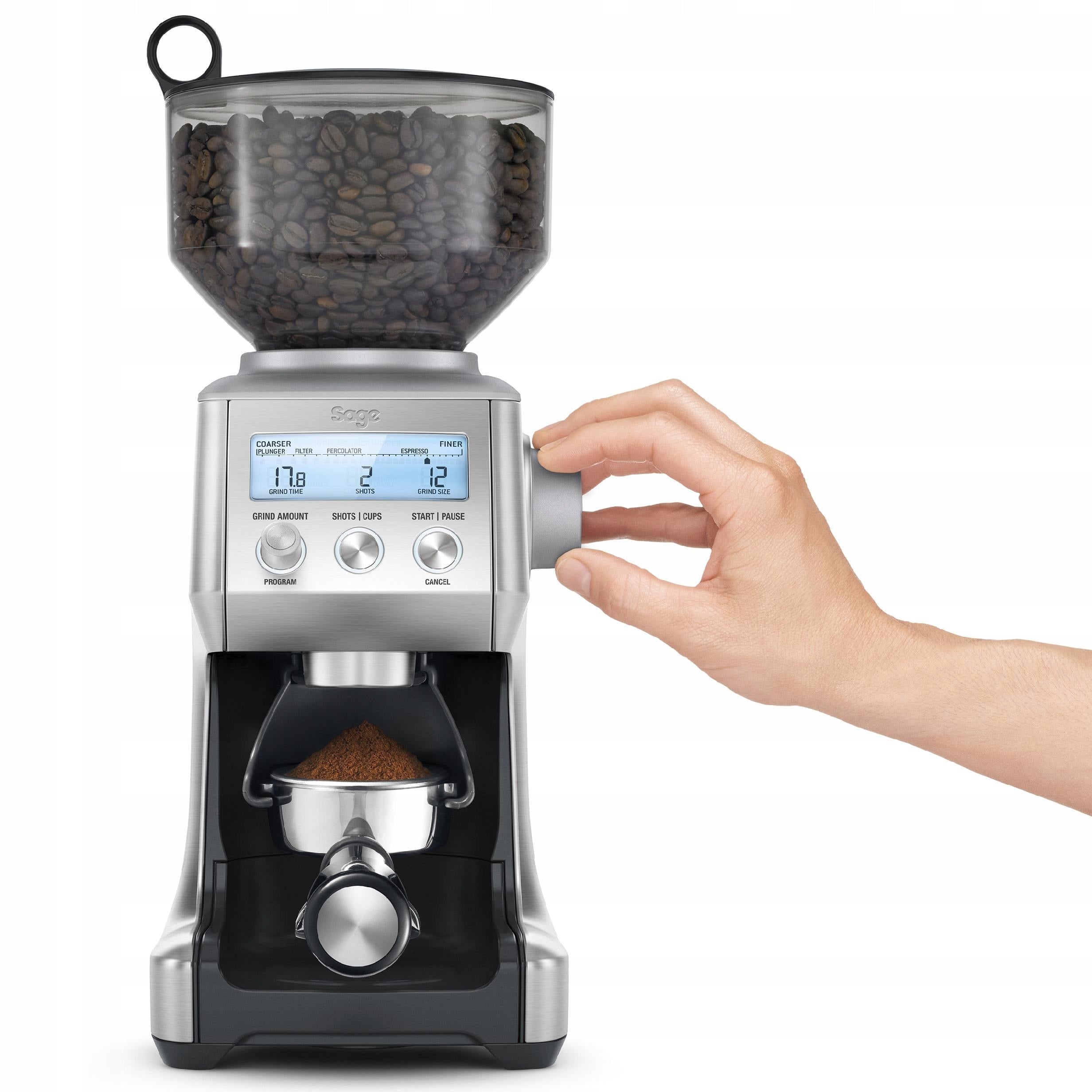 Electric Coffee Grinder Sage SCG820BSS Silver Packaging status original