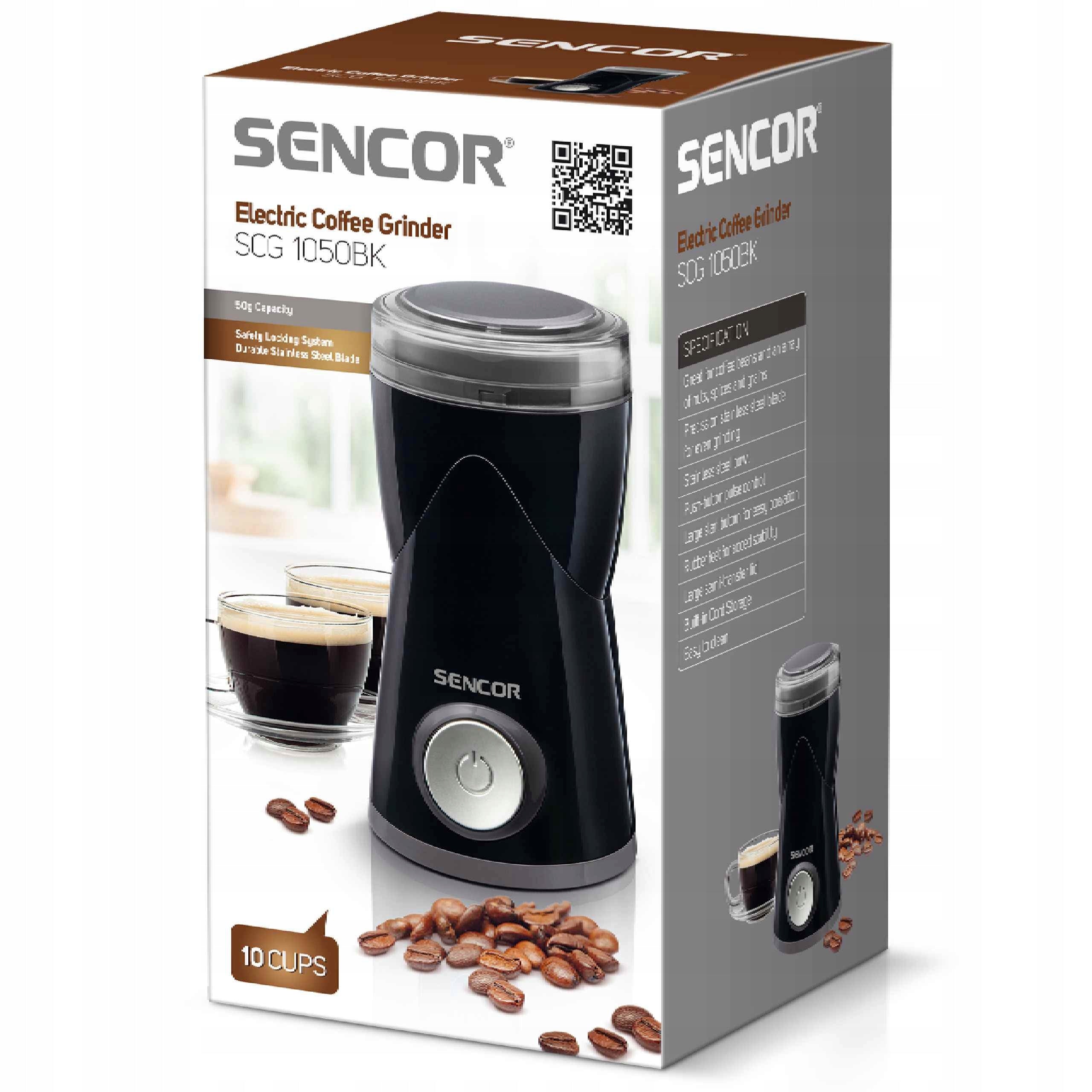 Electric Coffee Grinder Sencor SCG 1050BK 150W Packaging status original