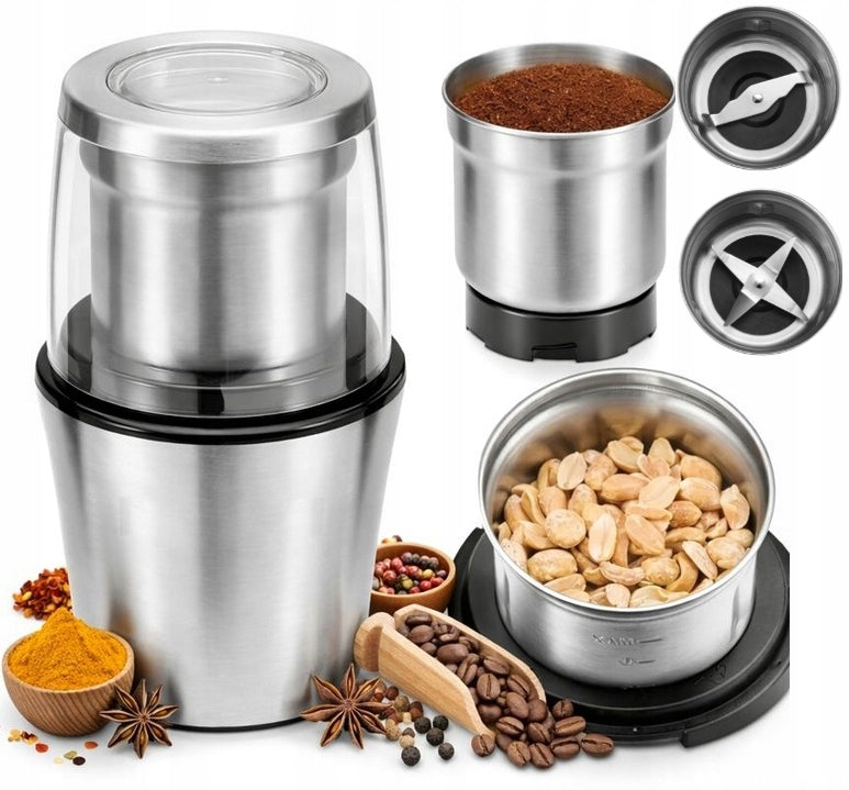 Electric Coffee Grinder Spice Beans Nut Herbs Shredder 2in1