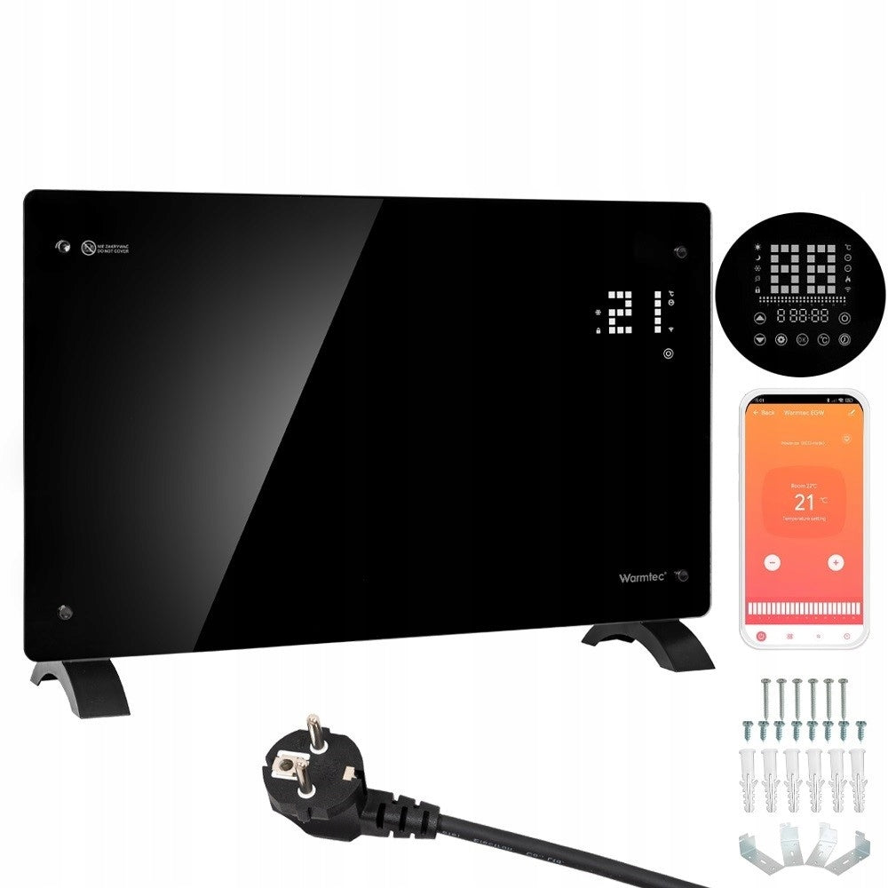 Electric Convector Glass Programmable Heater 2500W WiFi black