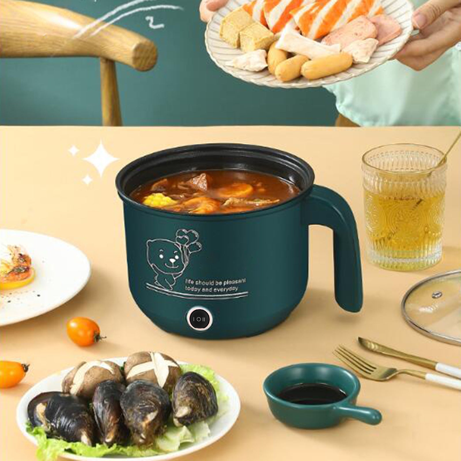 Electric Cooking Pot Nonstick Electric Skillet for Pasta Green Manufacturer code 17170058001