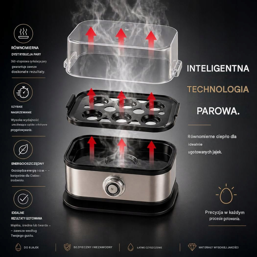 Electric Egg Cooker 200W For 7 Eggs Automatic Egg Steamer