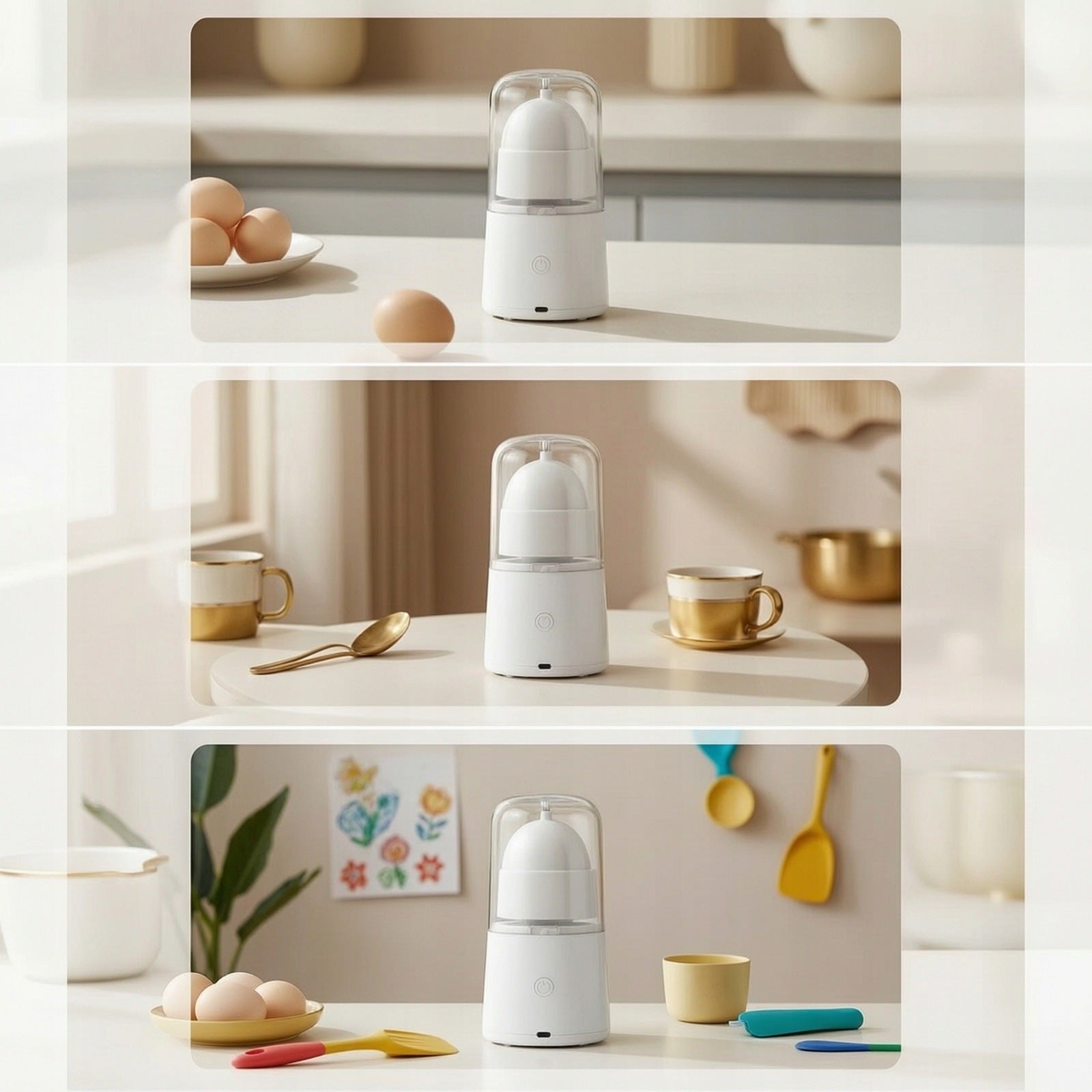 Electric Egg Shaker One-Button Egg Scrambler with Dome Cover Automatic Brand no brand