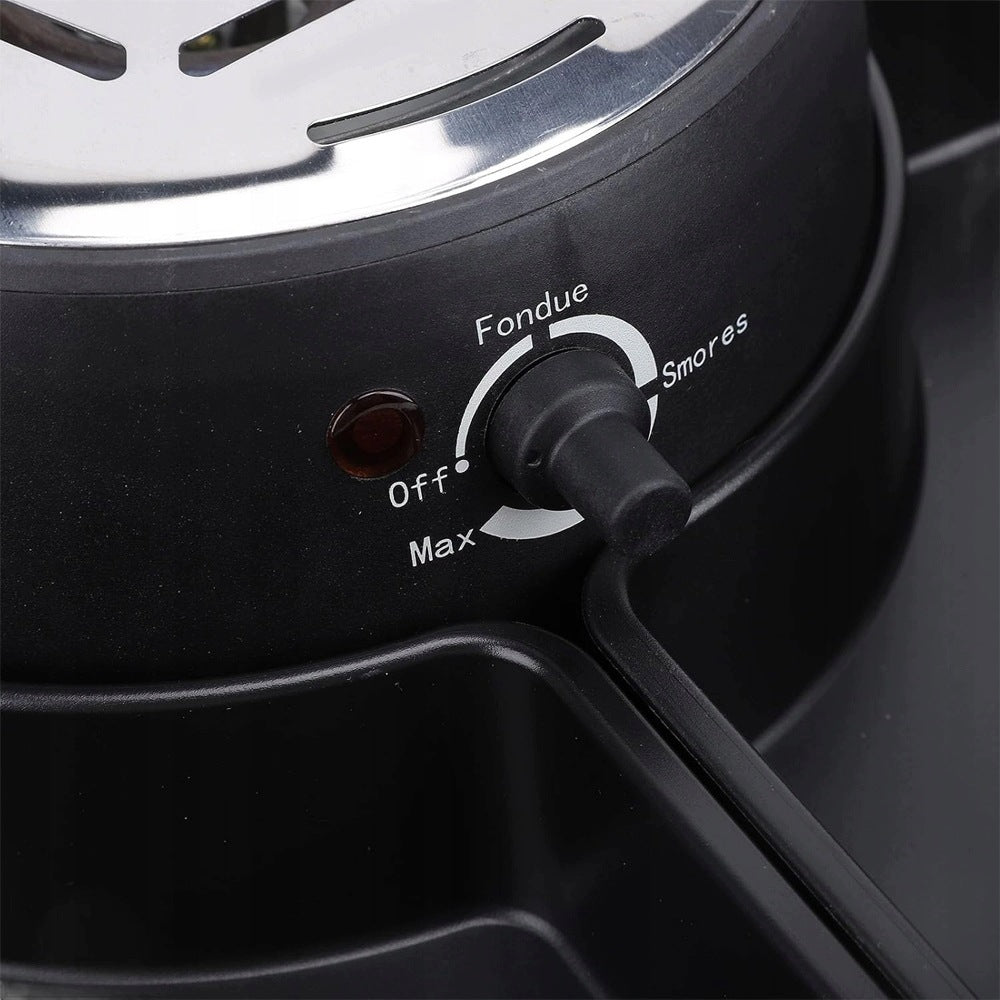 Electric Fondue and Marshmallow Roasting Set with 4 Forks, Black, 280W Brand Bedee