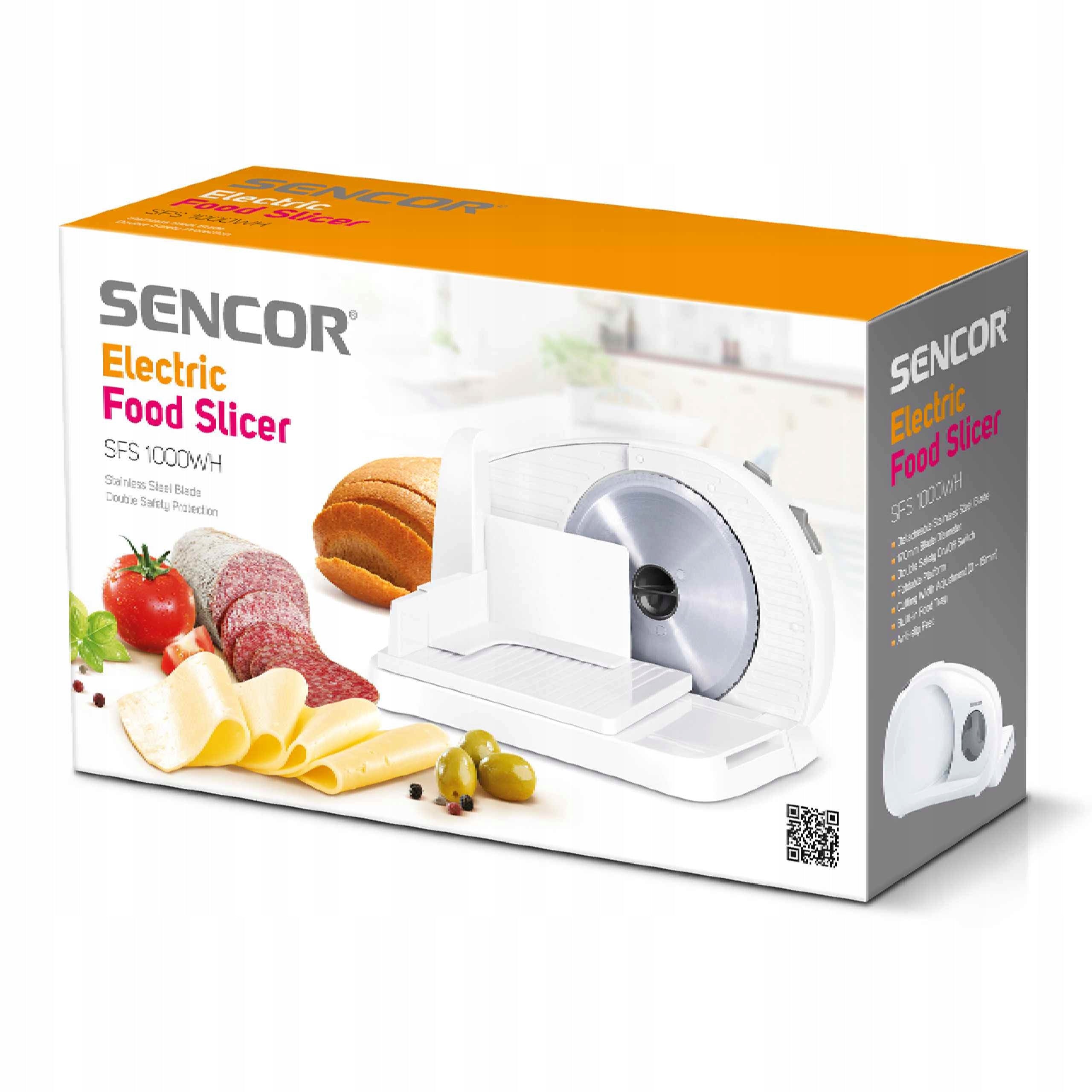 Electric Food Slicer with Guide 100W Sencor SFS 1000WH Manufacturer code SFS 1000WH
