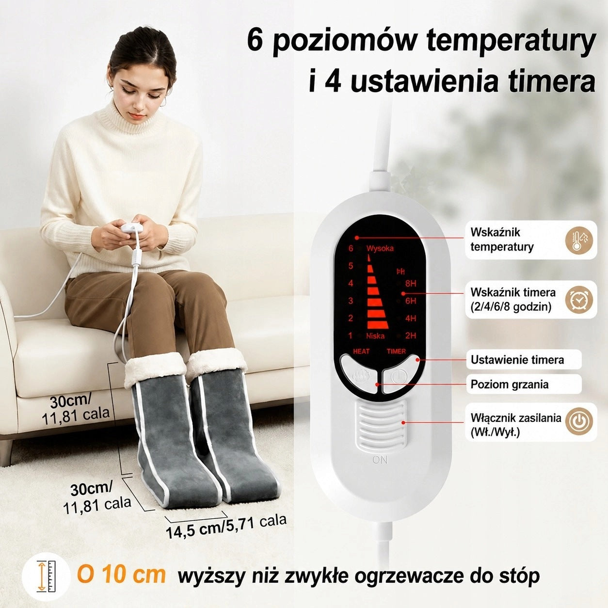 Electric Foot Warmer 60°C Timer SCZND FT-02A Grey Packaging status original