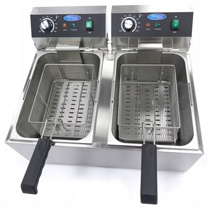 Electric Fryer 2x 11L 6kW Professional Fryer MAXIMA 09365227 Packaging status original