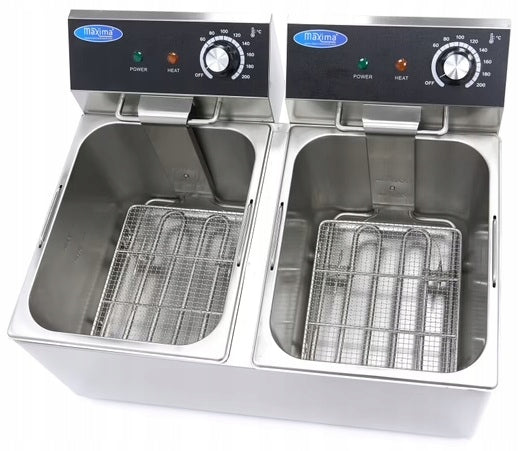 Electric Fryer 2x8L Professional Fryer 6,5kW MAXIMA 09365225 Manufacturer code 09365225