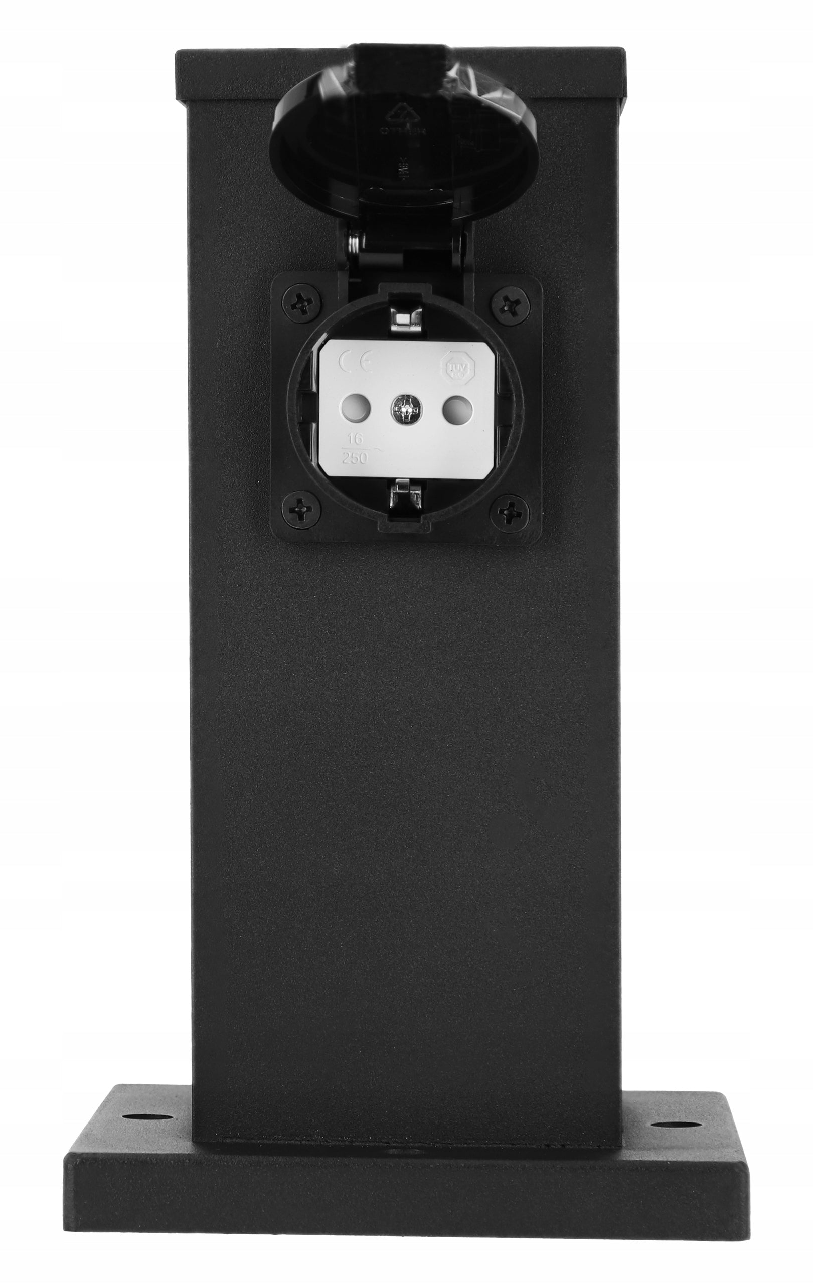 Electric Garden Pole 1X Socket 230V Hermetic IP44 Black Color black