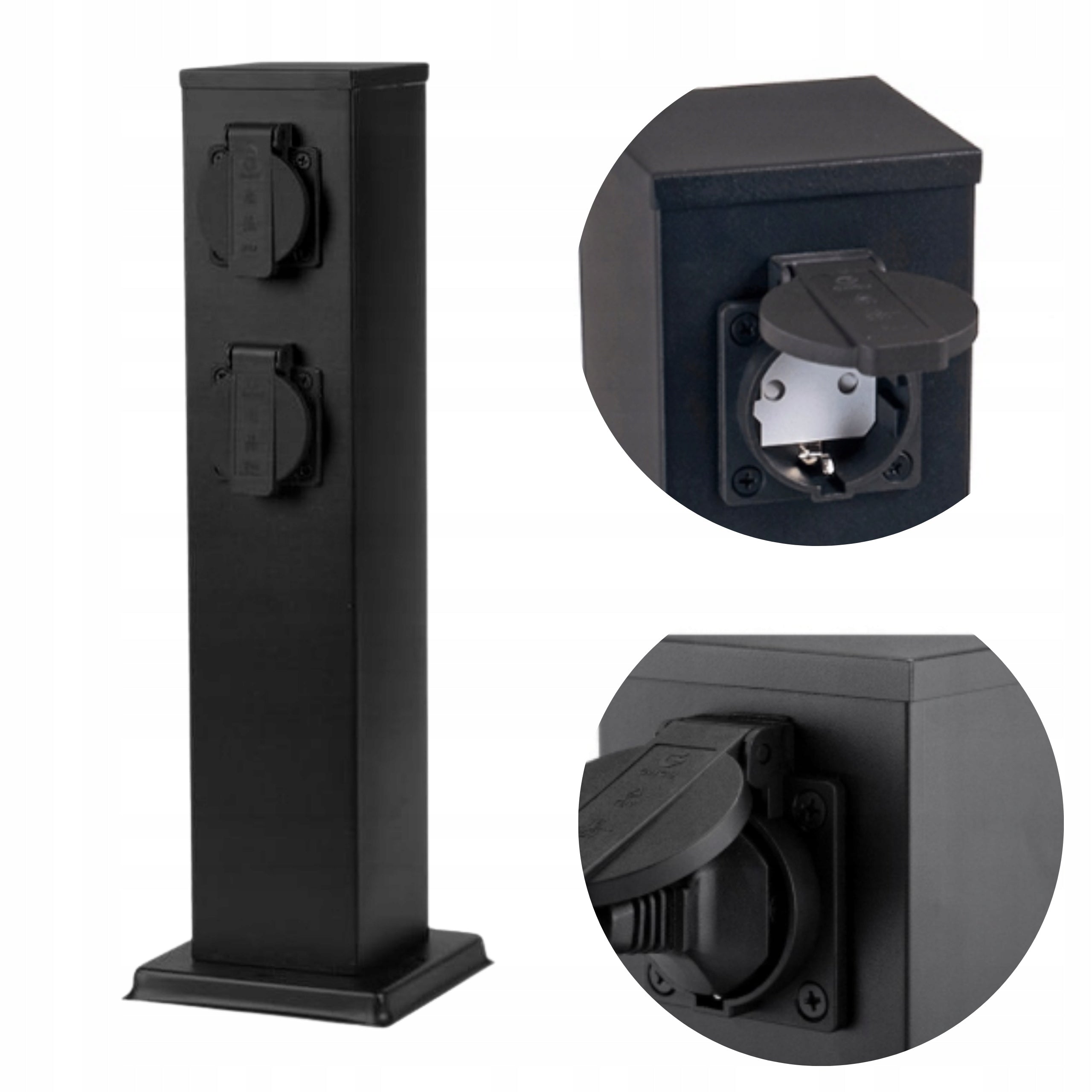 Electric Garden Post With 4 Sockets 230V Hermetic WATERPROOF