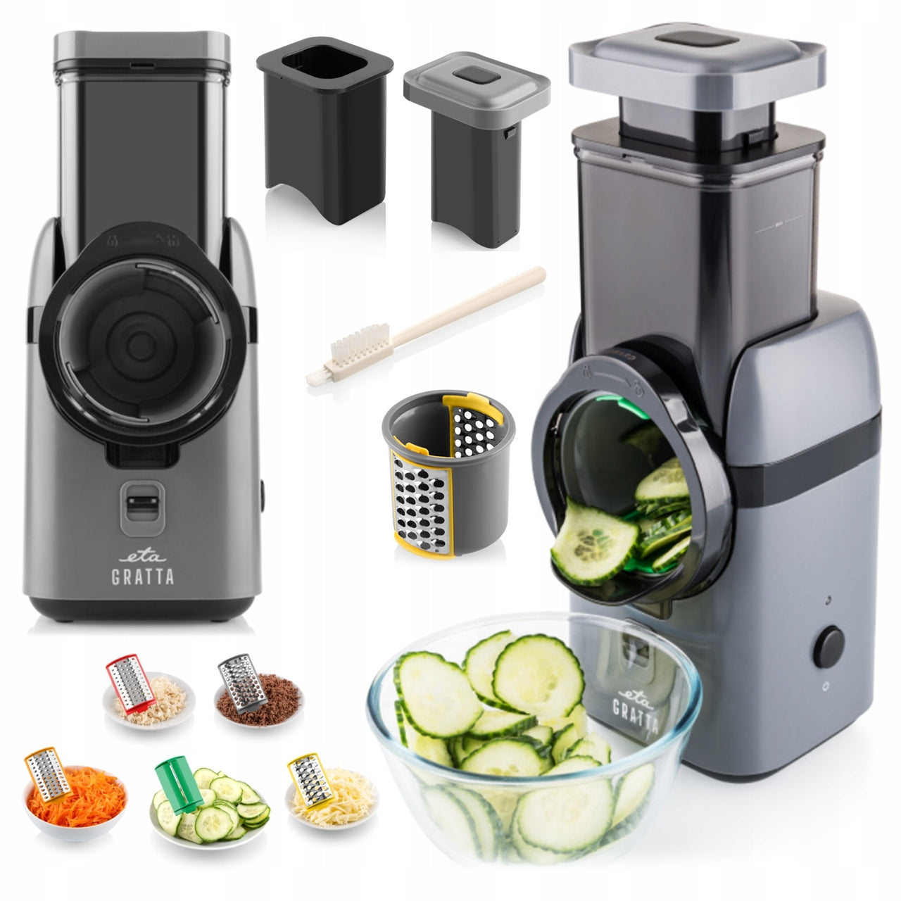 Electric Grater for Vegetables Cheese Fruit 5 Tips Caps ETA