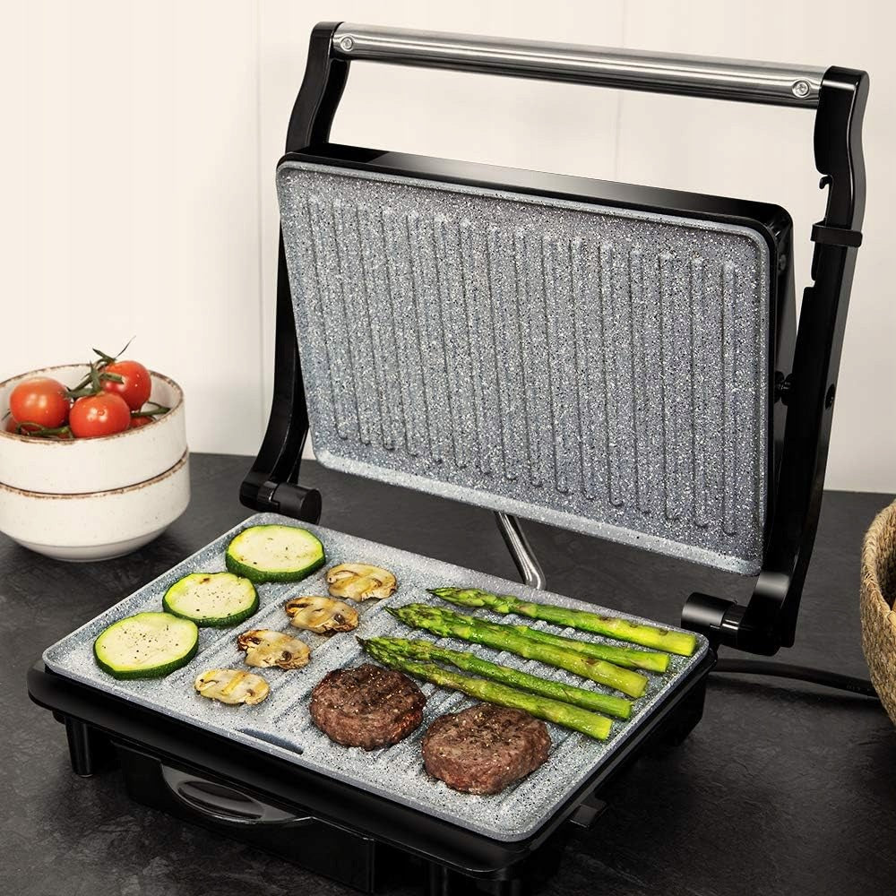 Electric Grill CECOTEC Rock'nGrill 1500 Rapid Silver Gray Household 1500W Brand Cecotec