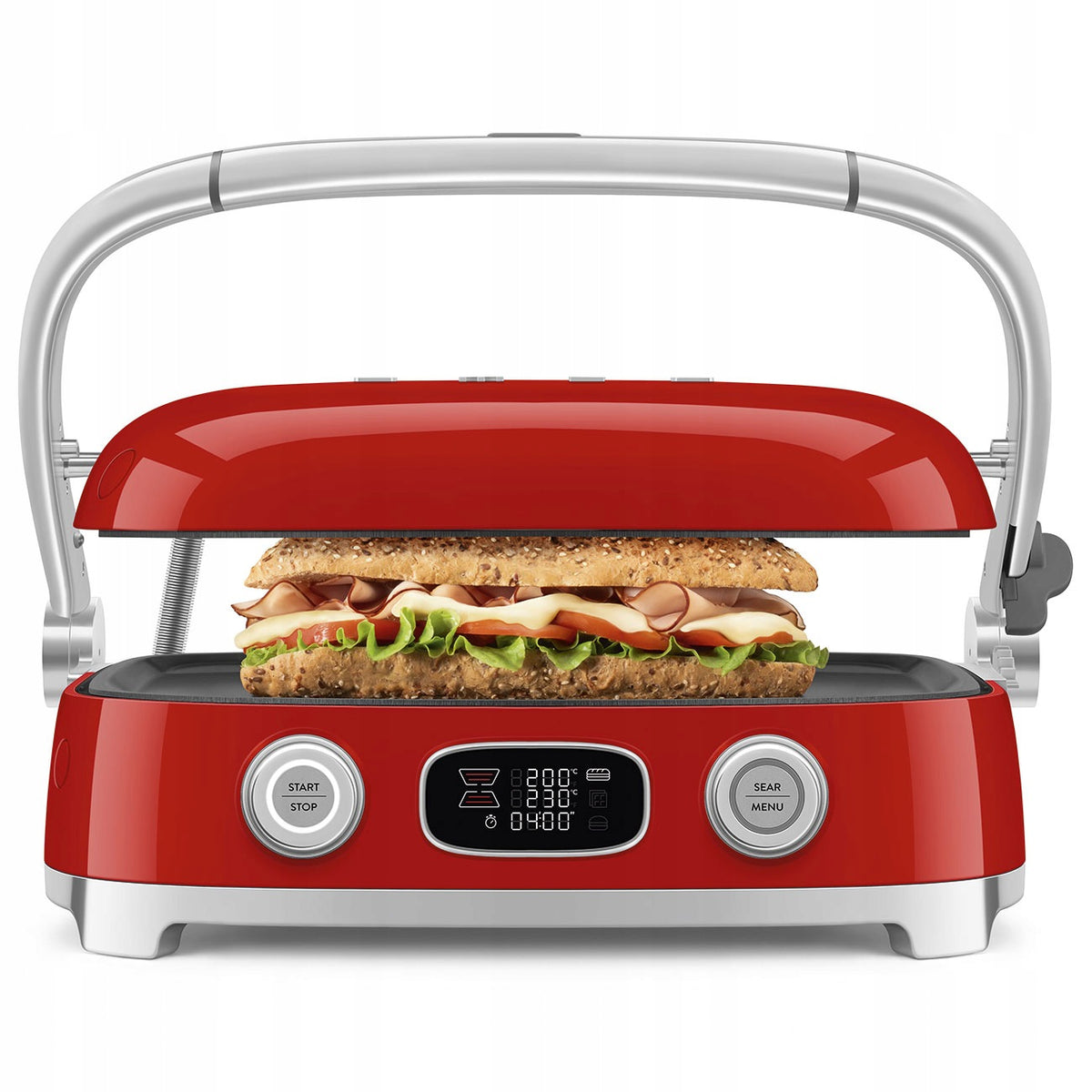 Electric Grill Smeg MGF01RDEU Red Multiuse Panini Waffles AT HAND Packaging status original