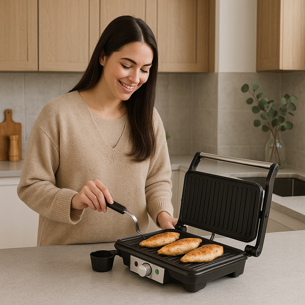 Electric Grill Toaster Riwall Juicy Panini 1800W Nonstick Dominant color black