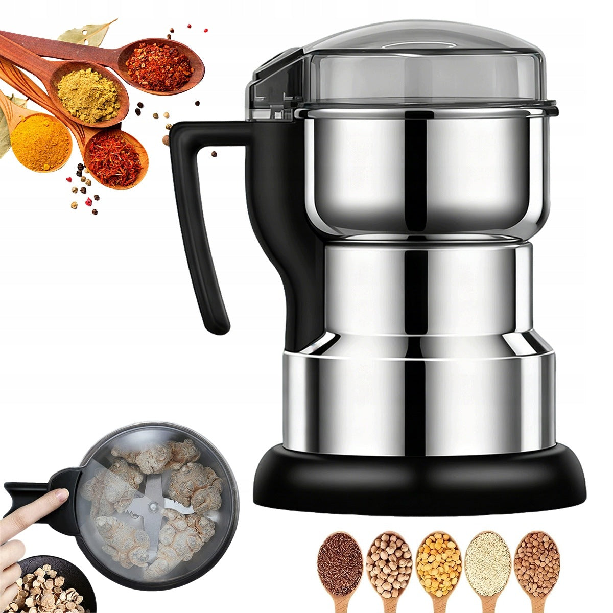 Electric Grinder and Shredder for Coffee Bean Nut Herbs 2in1 400W