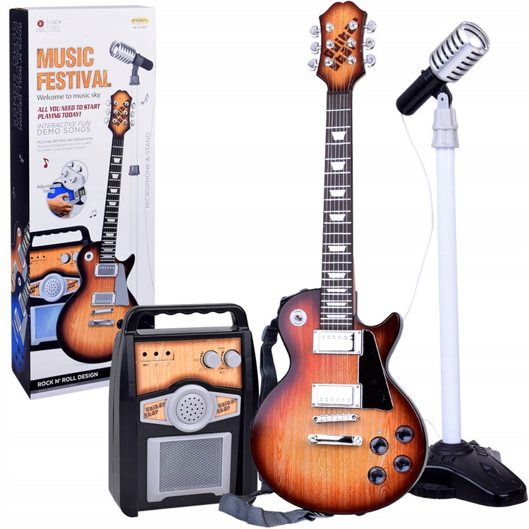 Electric Guitar with Microphone and Amplifier for Children Karaoke IN0171