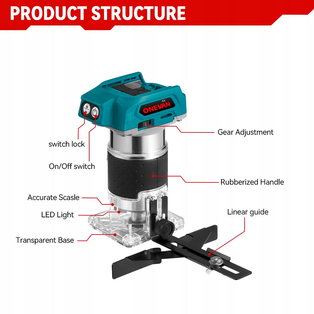 Electric Hand Trimmer Edge milling machine top spindle Wood Router Packaging status original