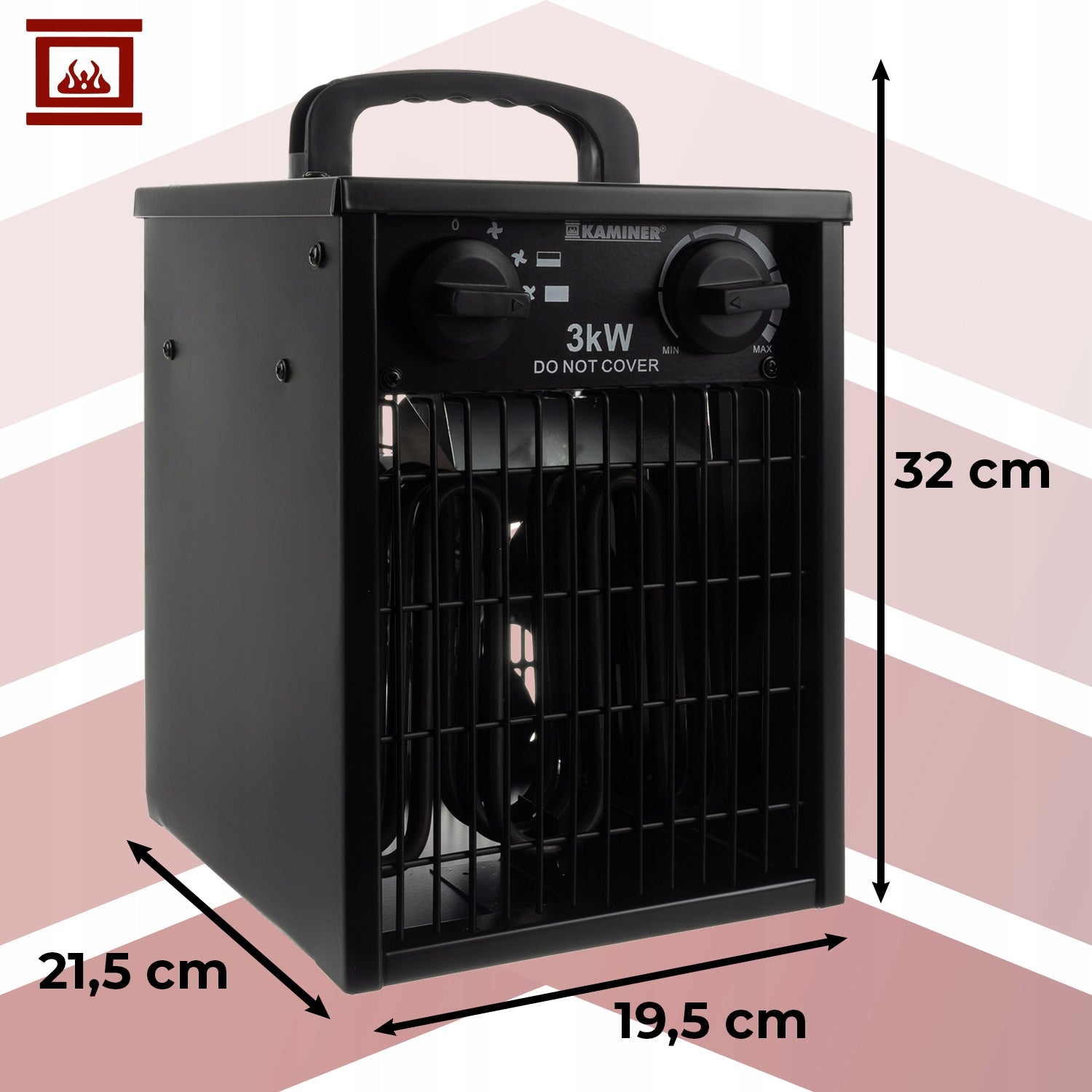 Electric Heater 3000W Kaminer Farelka Heater with Thermostat Strong Packaging status original