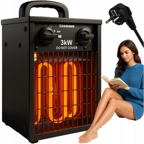 Electric Heater 3000W Kaminer Farelka Heater with Thermostat Strong