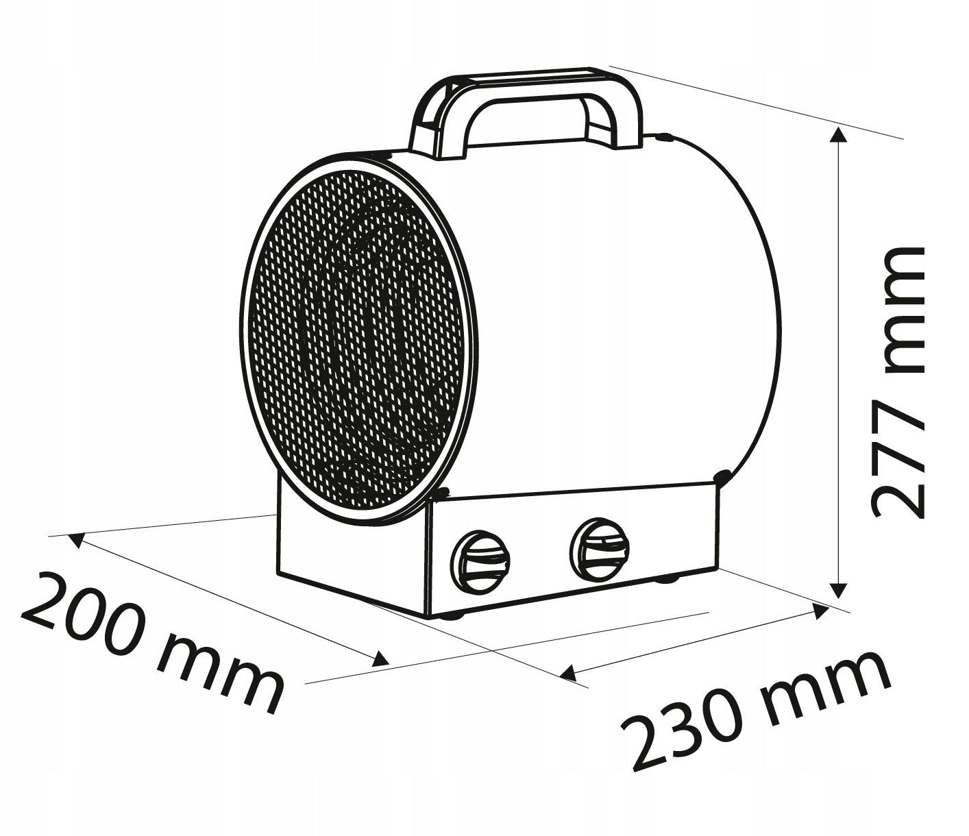 Electric Heater Blower Farelka with Adjustment and Thermostat 2000 W Manufacturer code 90-065
