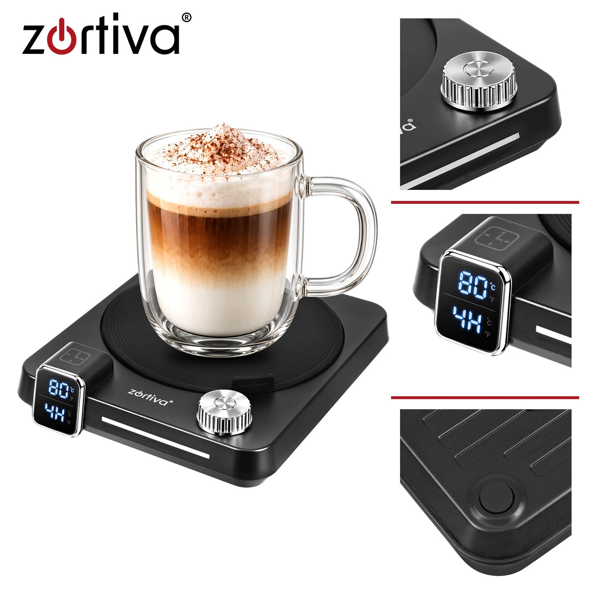 Electric Heater for Coffee Cup Tea 40W 40-80°C Timer 12h Gift Packaging status original