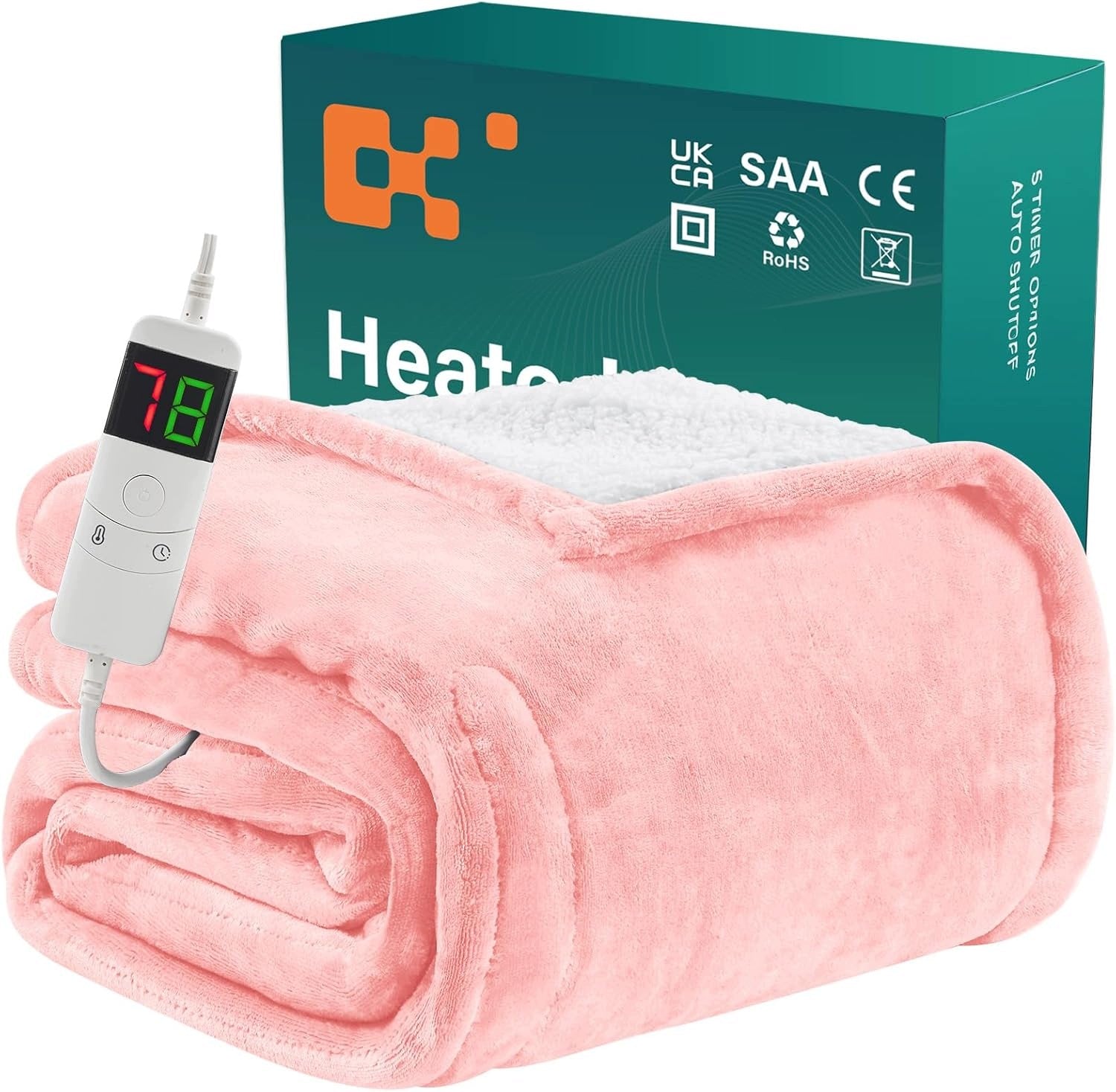 Electric Heating Blanket 150x200 cm Flannel Sherpa 10 Levels