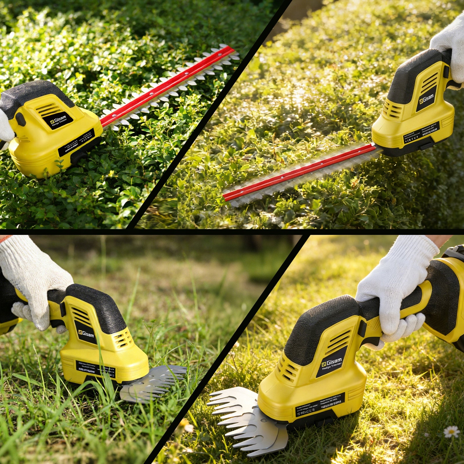 Electric Hedge Trimmer Cordless Grass Shears 2Ah 2x Blade Power supply battery operated handheld