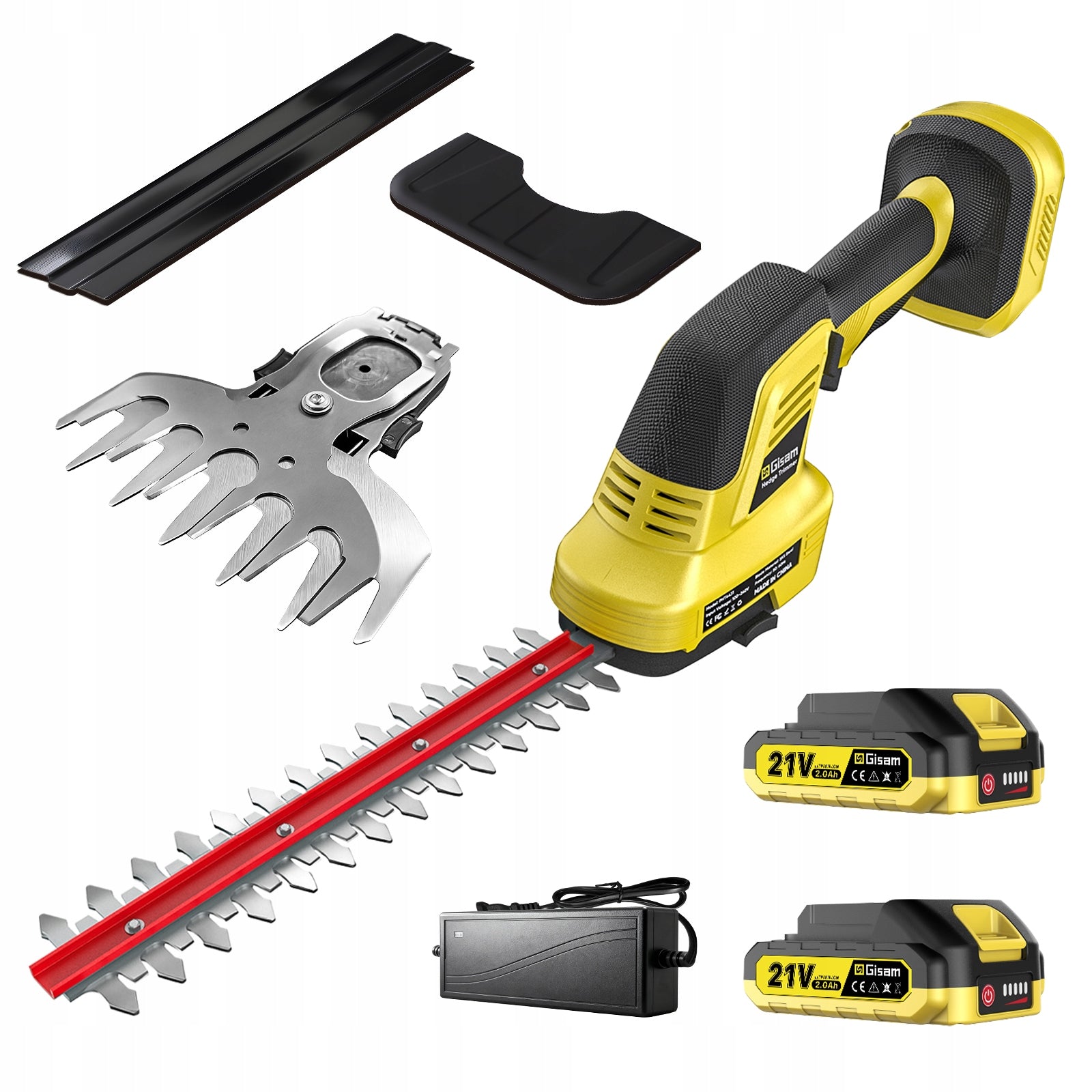 Electric Hedge Trimmer Cordless Grass Shears 2Ah 2x Blade