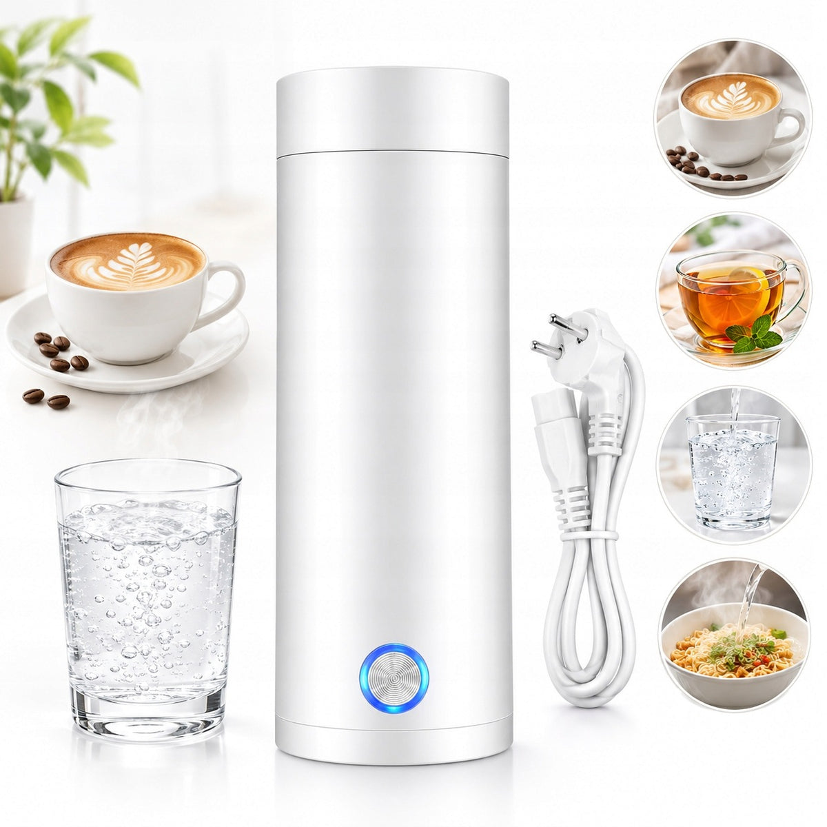 Electric Hiking Kettle 0,4L 300W Small Travel White