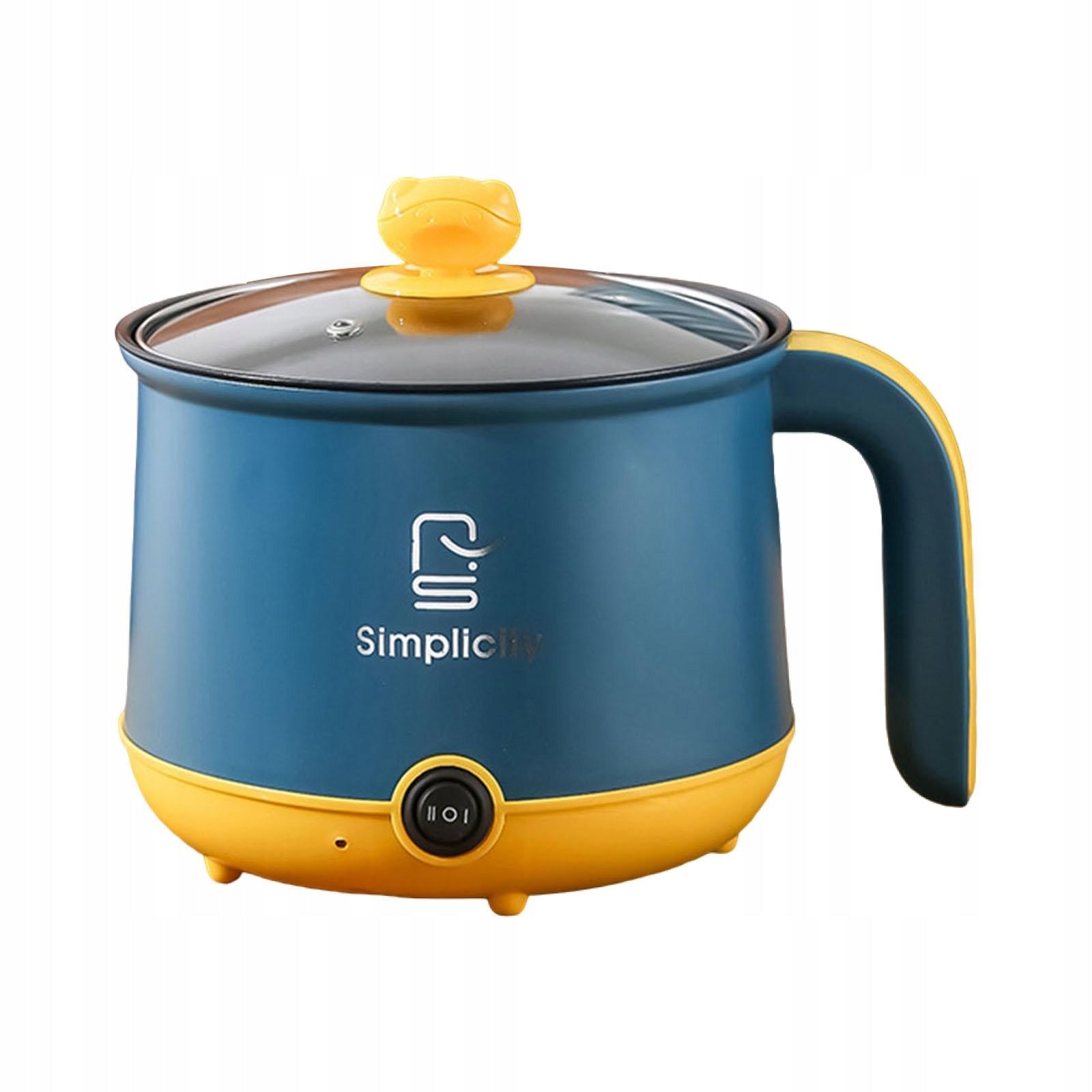 Electric Hot Pot 1.8L Mini Hotpot Lazy Pot Noodle Cooker for Oatmeal Blue