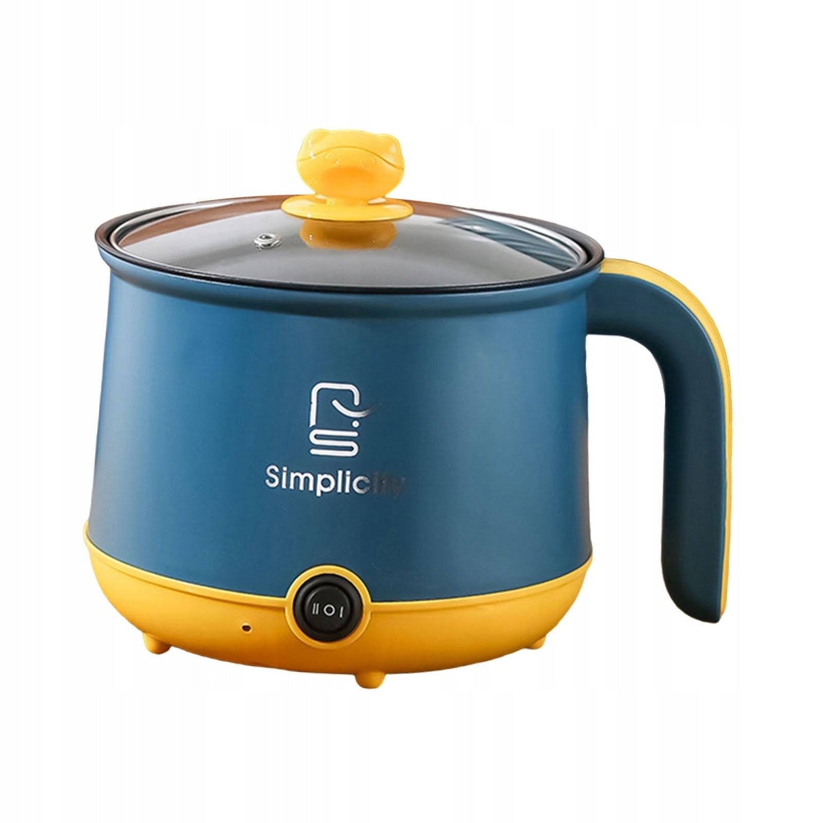 Electric Hot Pot 1.8L Portable Non Stick Cooking Noodle Cooker Lazy Blue Brand no brand